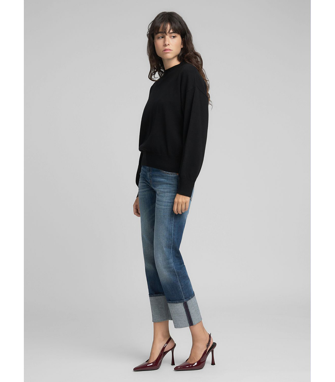 パフスリーブ クルーネックプルオーバー（セットアップ） 詳細画像 ブラック 4